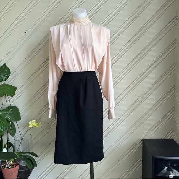 Vintage Lace High Neck Blouse Size 12 - Picture 9 of 11